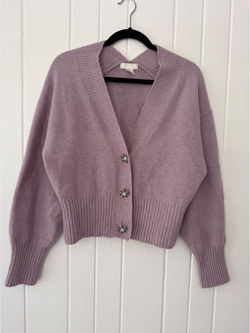 H&M Women's Lavender Purple Cropped Cardigan Sweater XS